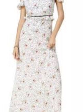 Glamorous White Floral Asymmetrical Maxi Dress